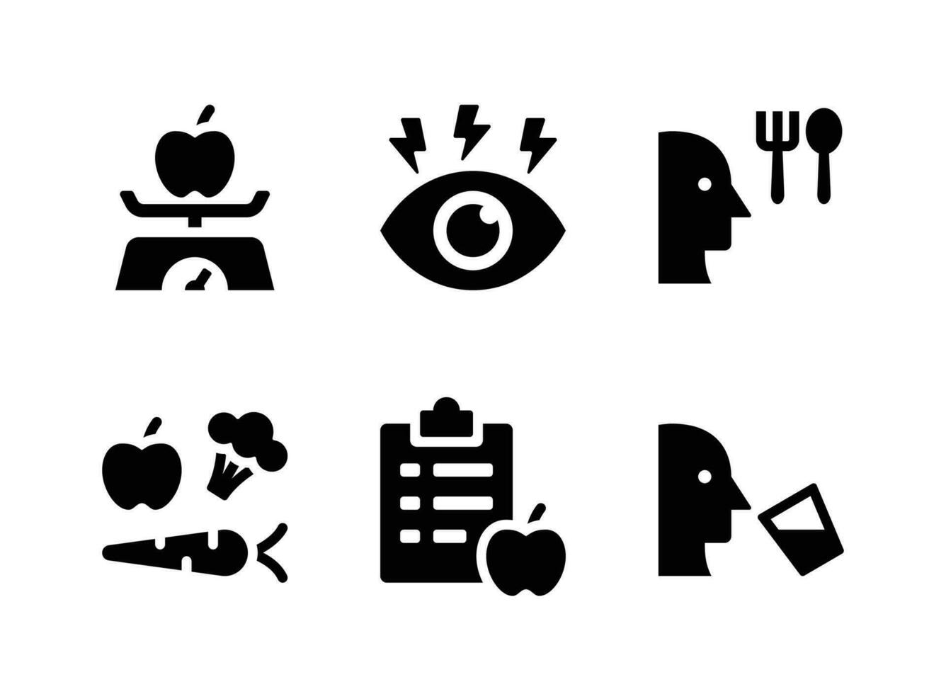 Simple Set of Diabetes Vector Solid Icons