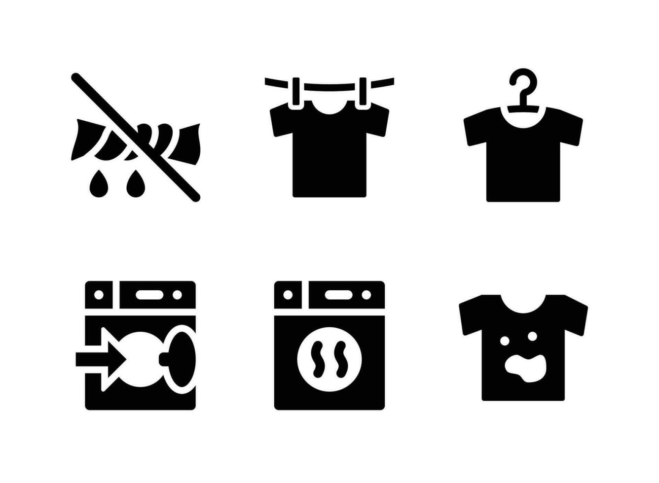 Simple Set of Laundry Vector Solid Icons
