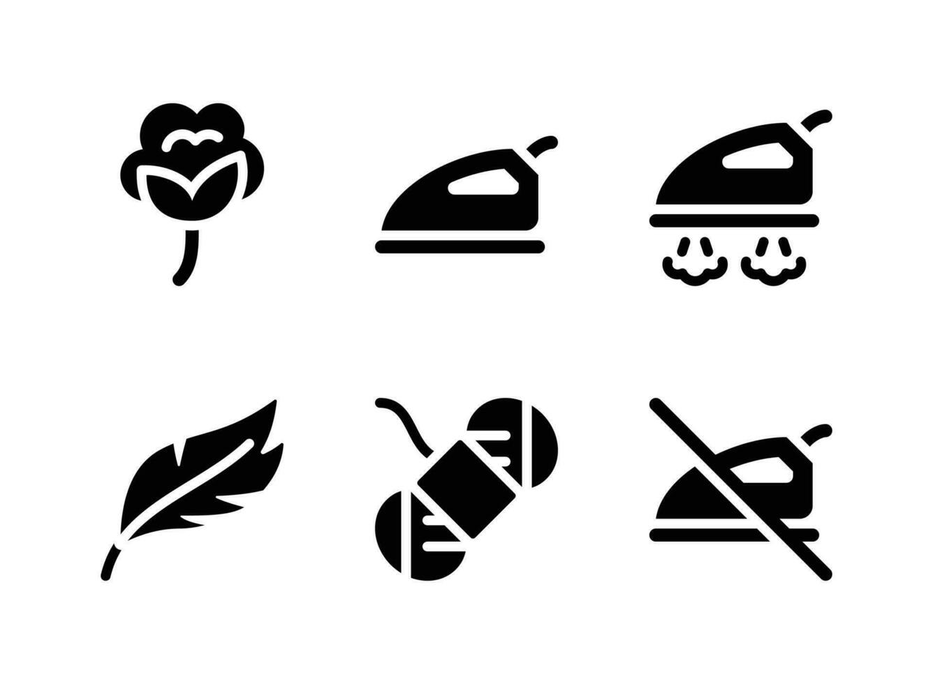 Simple Set of Laundry Vector Solid Icons