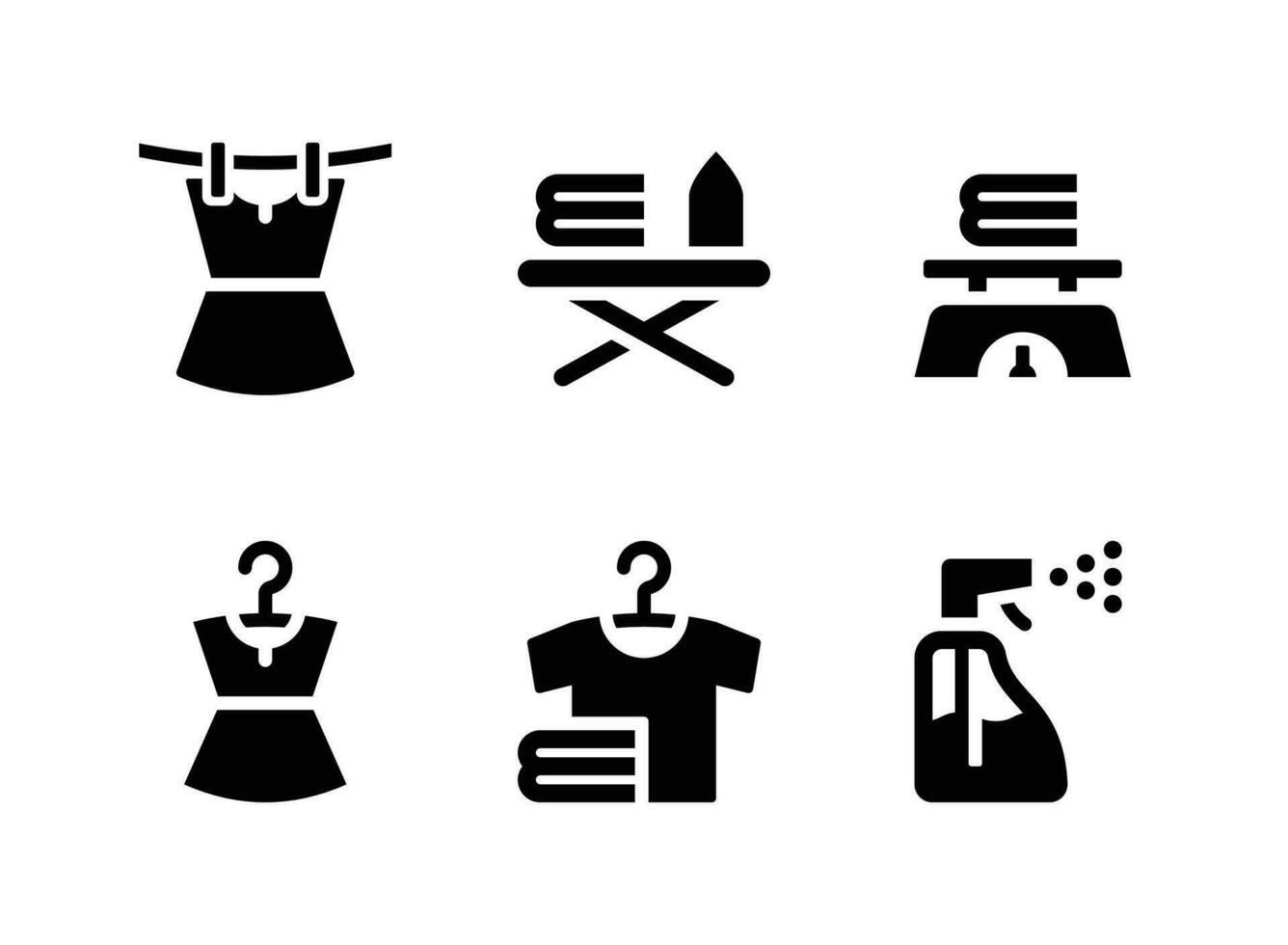 Simple Set of Laundry Vector Solid Icons