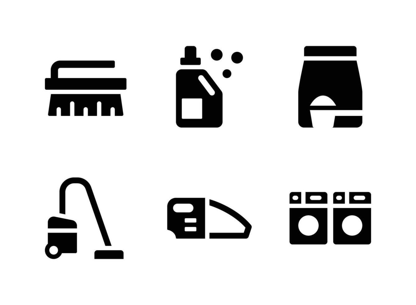 Simple Set of Laundry Vector Solid Icons