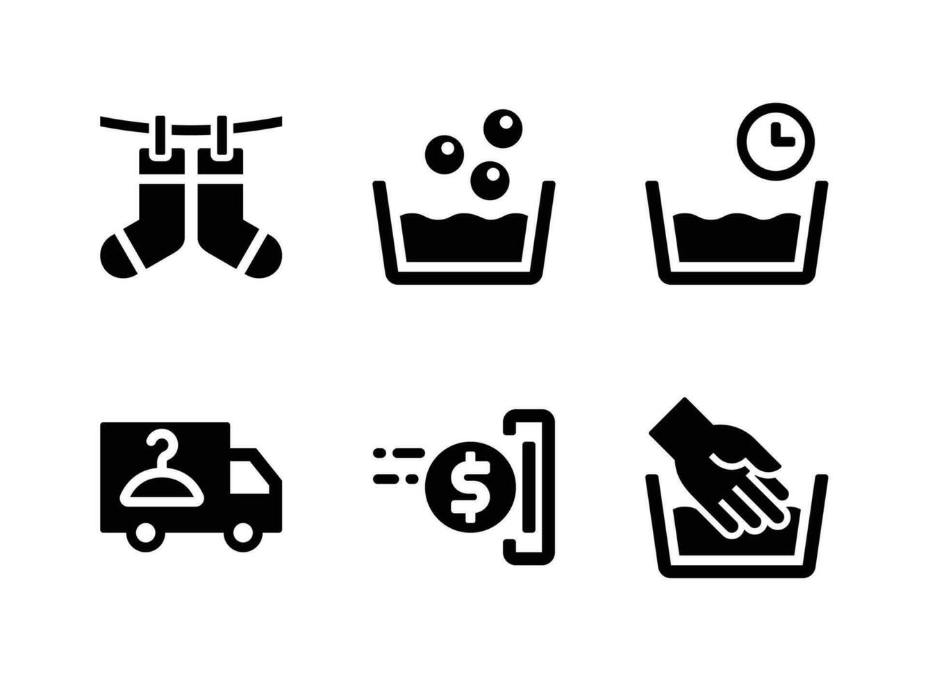 Simple Set of Laundry Vector Solid Icons