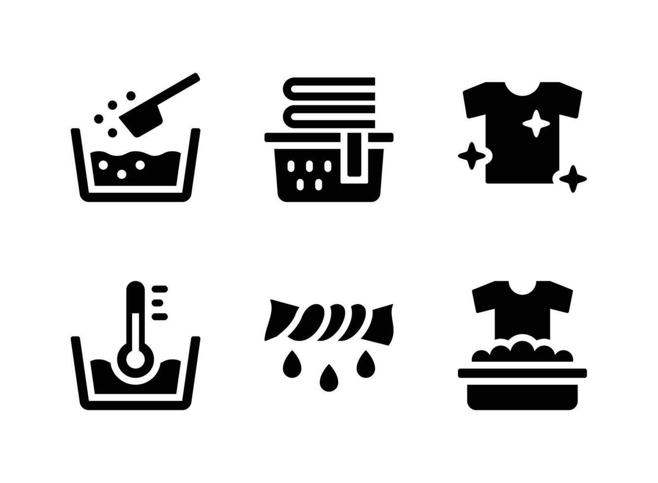 Simple Set of Laundry Vector Solid Icons