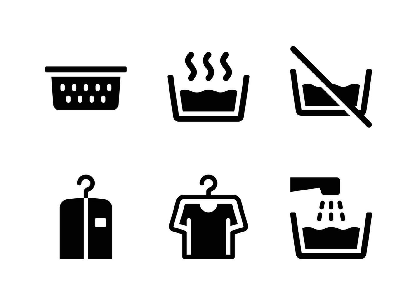 Simple Set of Laundry Vector Solid Icons