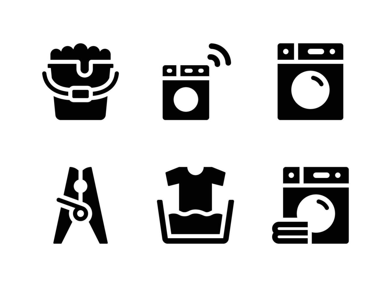 Simple Set of Laundry Vector Solid Icons