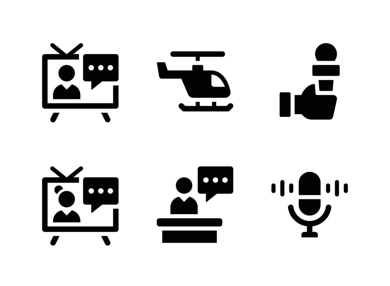 Simple Set of News Journal Vector Solid Icons