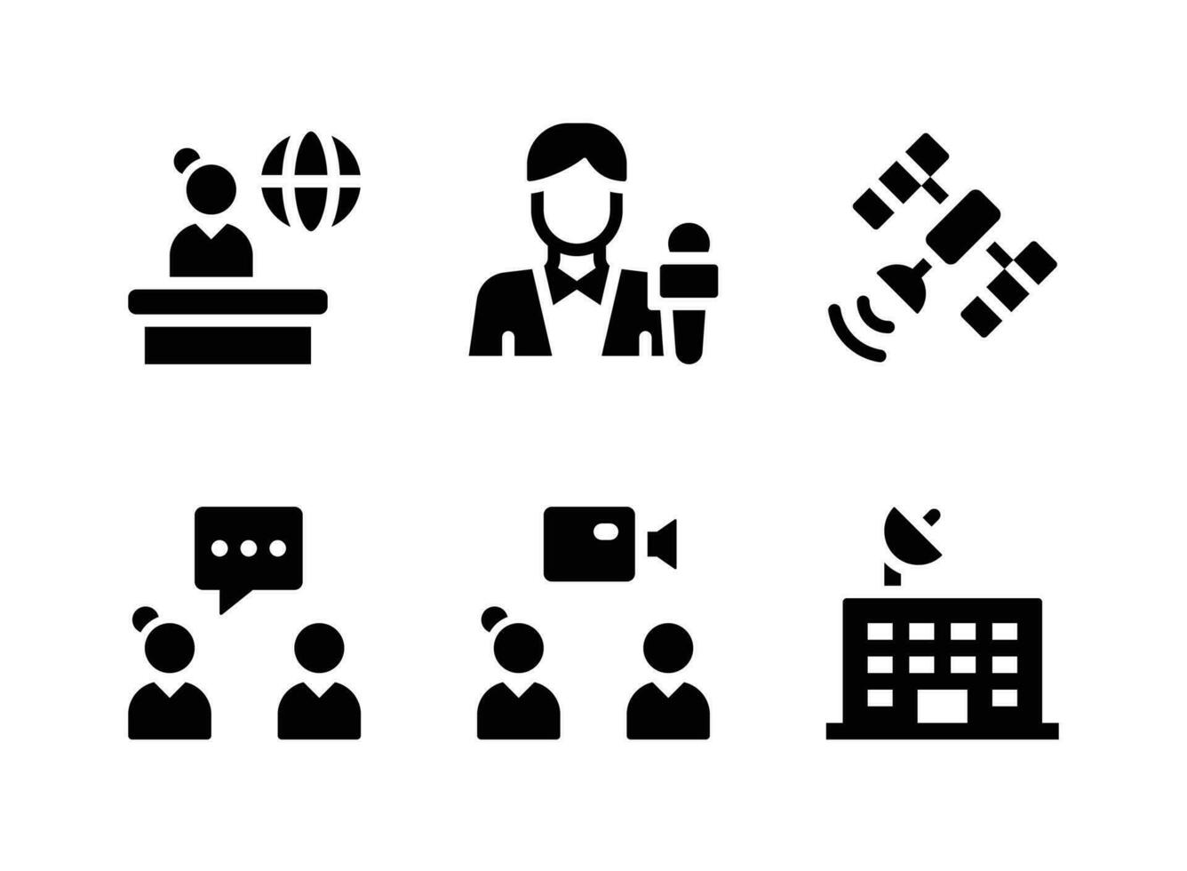 Simple Set of News Journal Vector Solid Icons