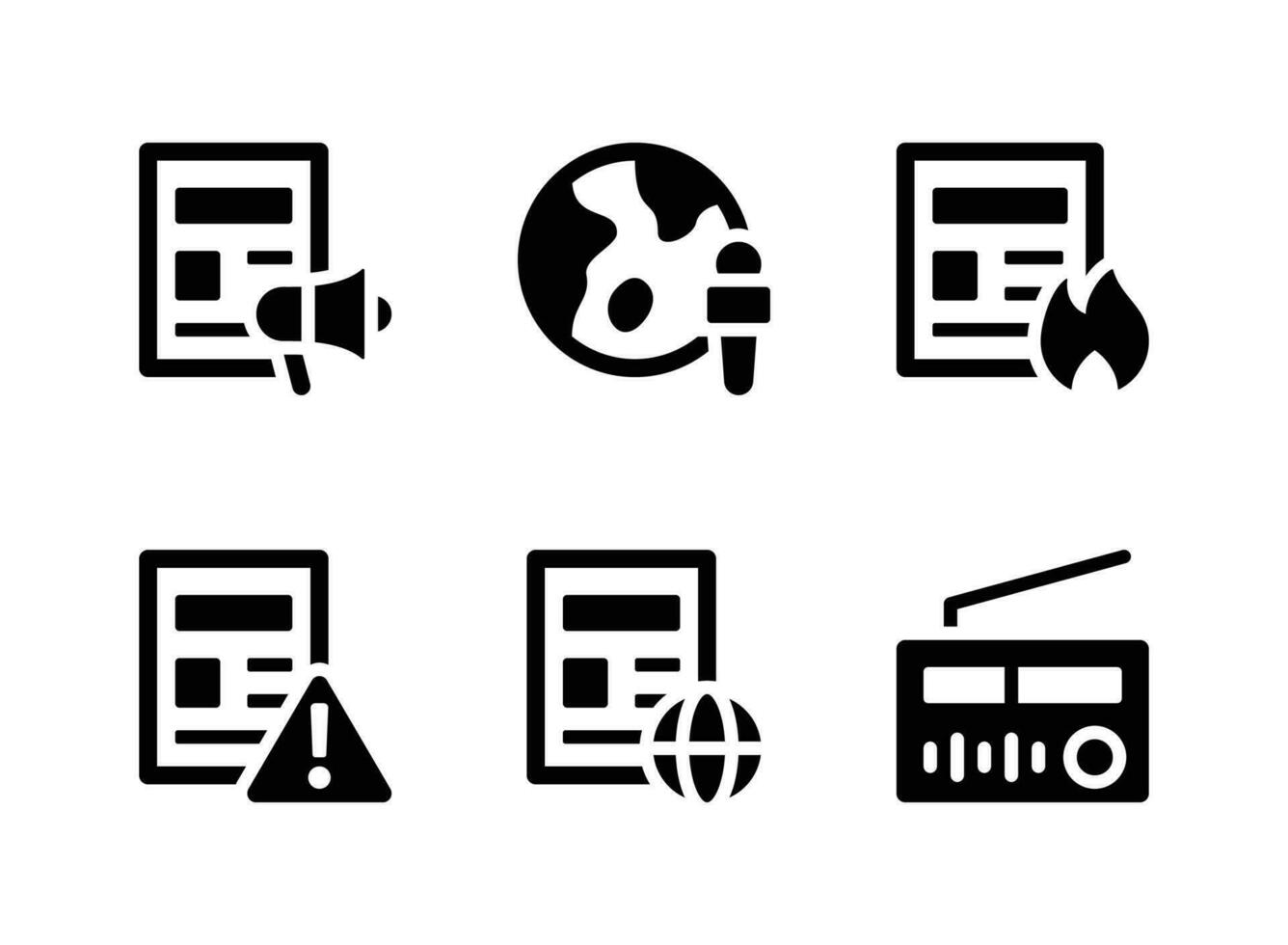 Simple Set of News Journal Vector Solid Icons