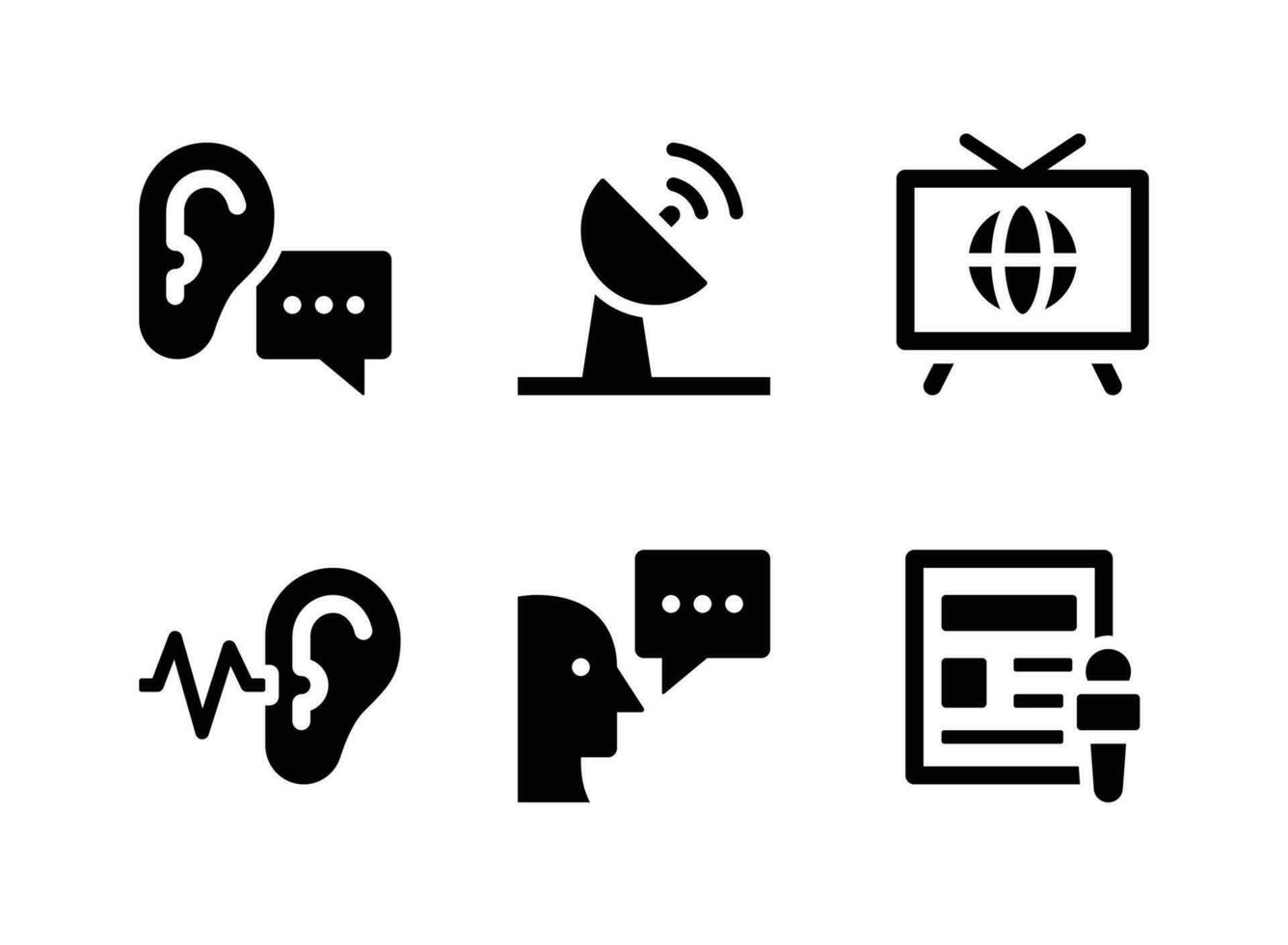 Simple Set of News Journal Vector Solid Icons