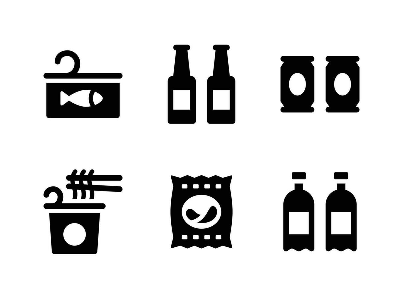 Simple Set of Supermarket Vector Solid Icons