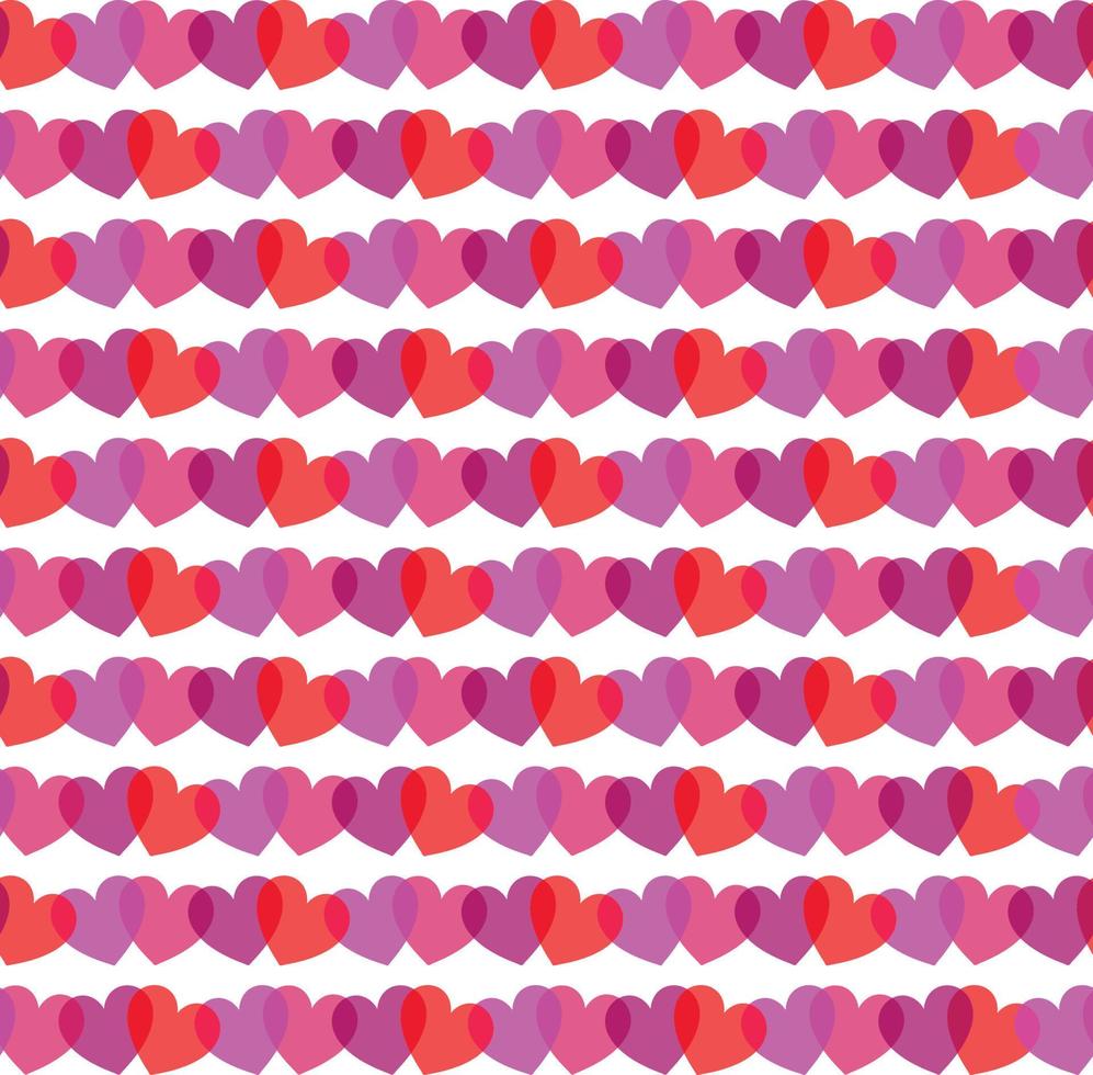 overlapping heart horizontal stripe vector pattern