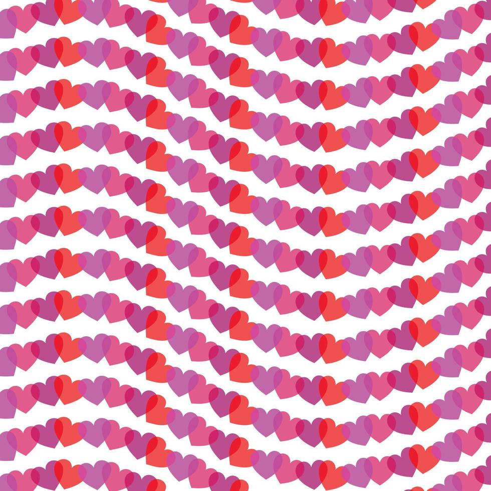 valentine hearts horizontal wavy stripe vector
