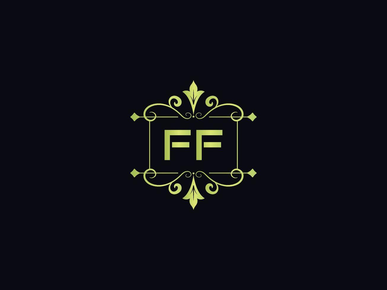 letra moderna del logotipo ff, plantilla de logotipo de lujo colorido ff vector