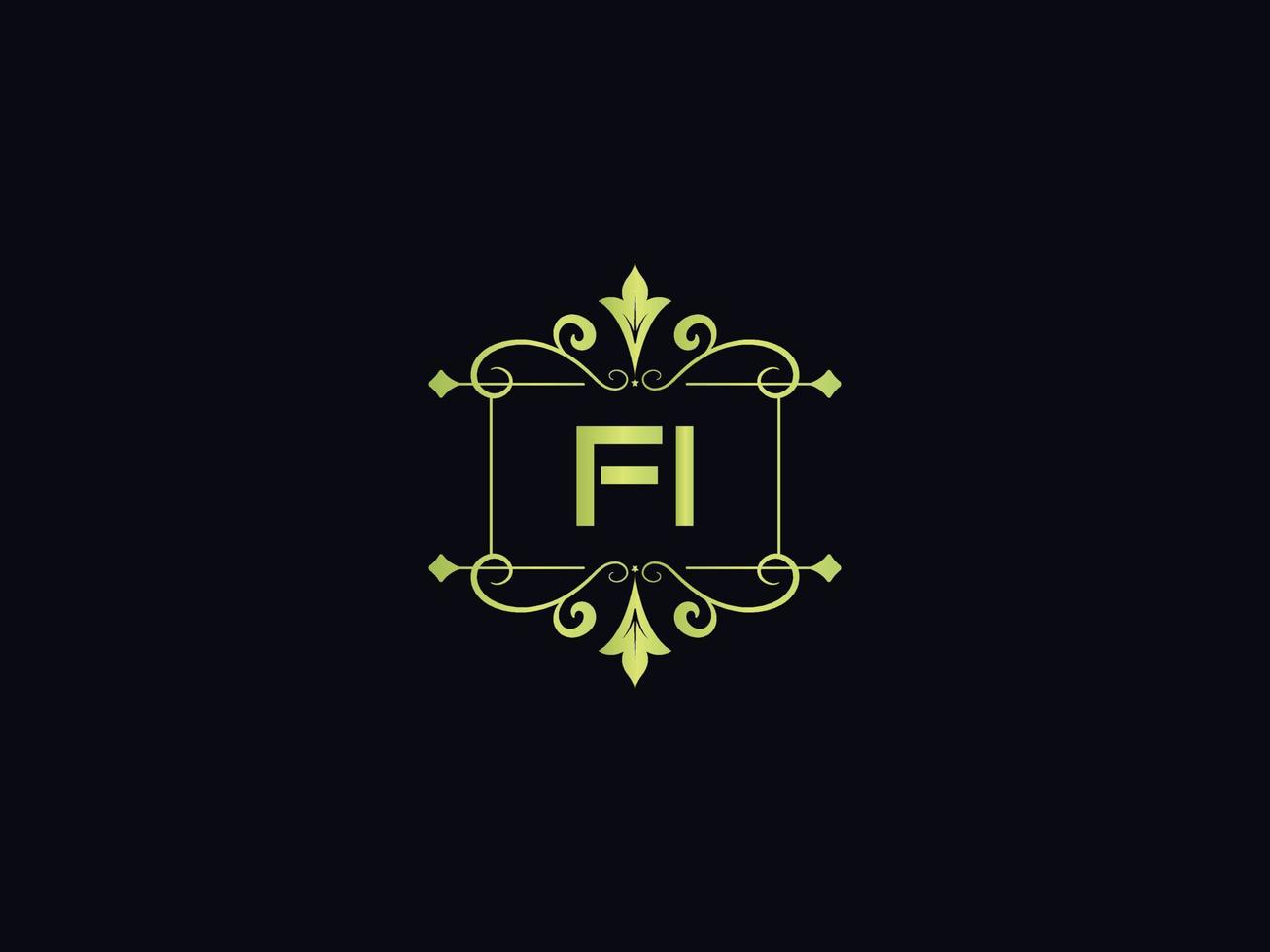 letra del logotipo fi moderno, plantilla de logotipo de lujo fi colorido vector