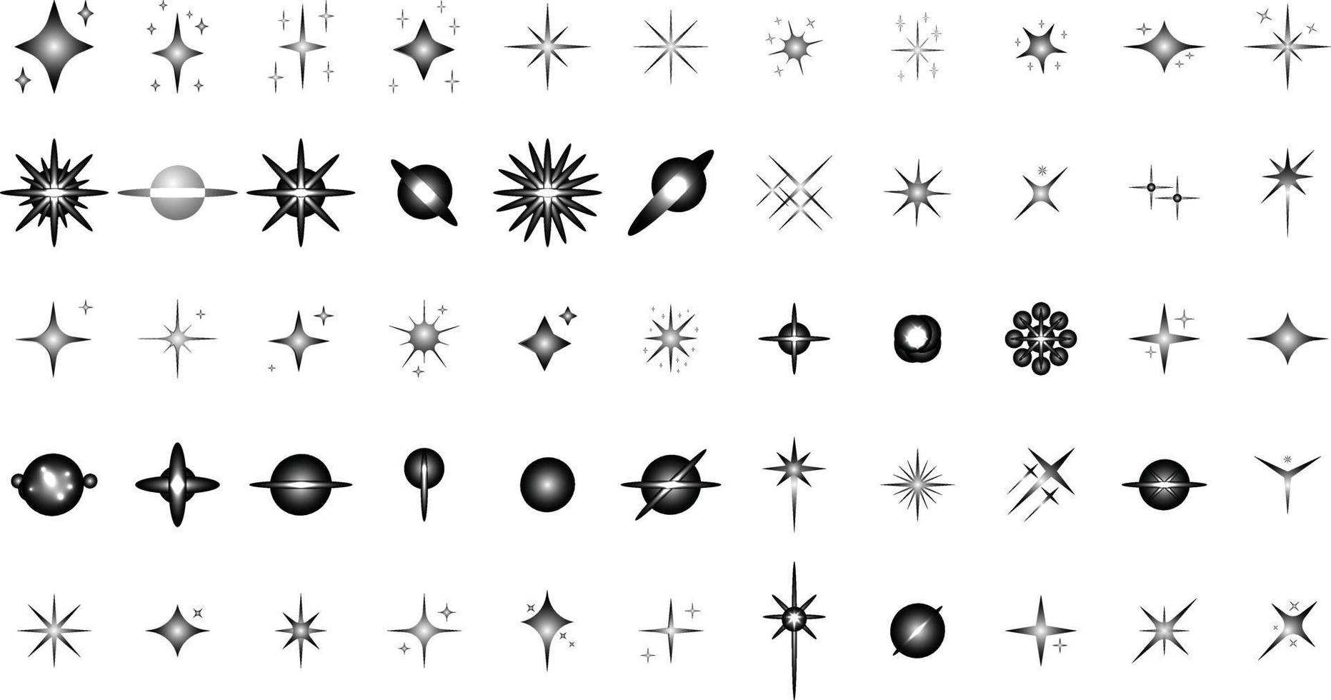 Yellow, gold, orange sparkles symbols vector. The set of original vector stars sparkle icon. Bright firework, decoration twinkle, shiny flash. Glowing light effect stars and bursts collection. Vector