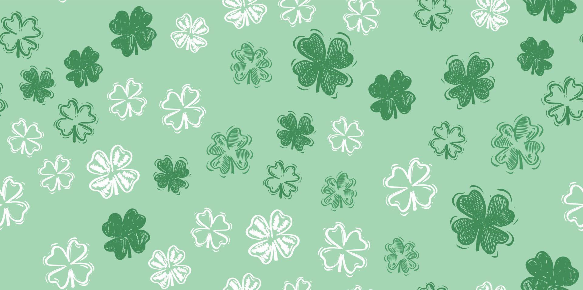 Saint Patricks Day, festive background with flying clover. vector