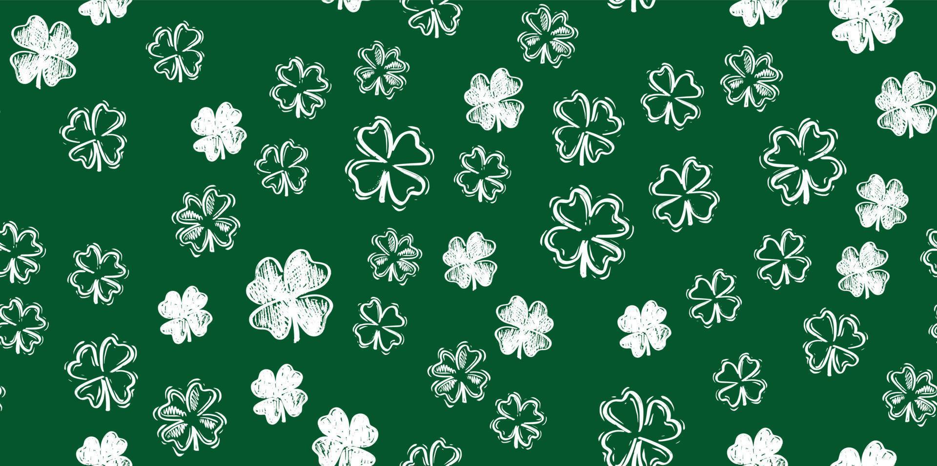 Patricks Day, flying clover, hand drawn illustrations. vector