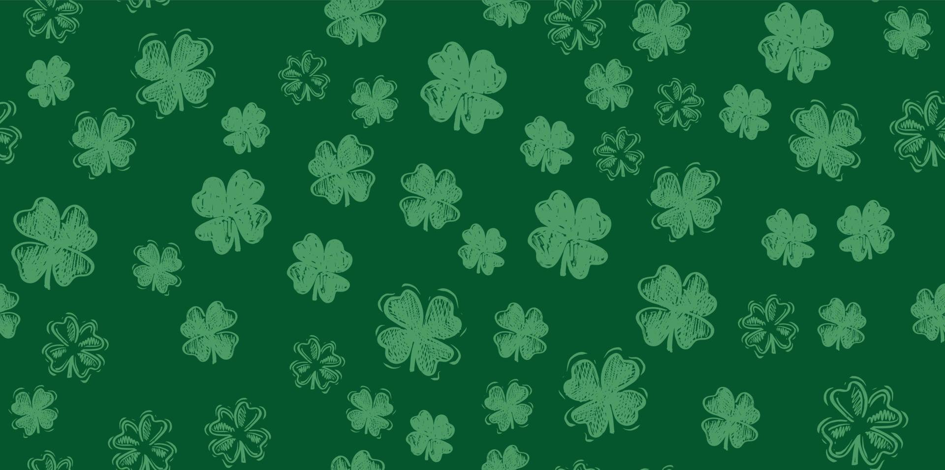 Patricks Day, flying clover, hand drawn illustrations. vector