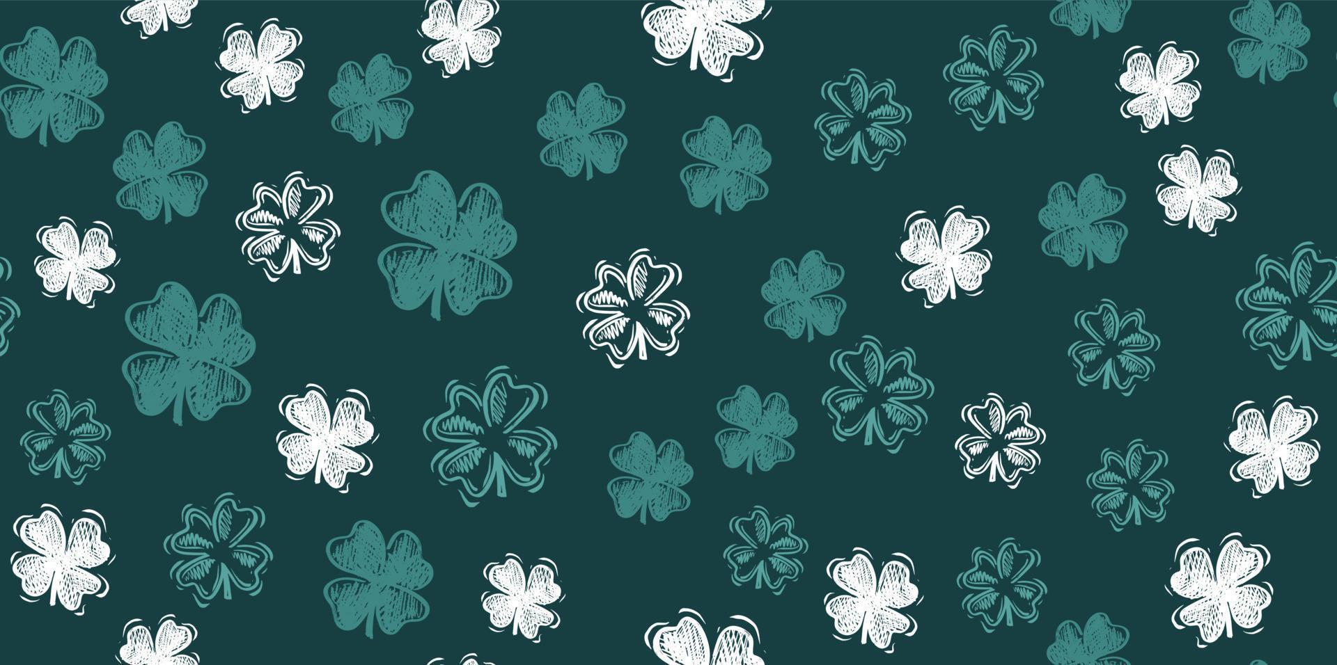 Saint Patricks Day, festive background with flying clover. vector