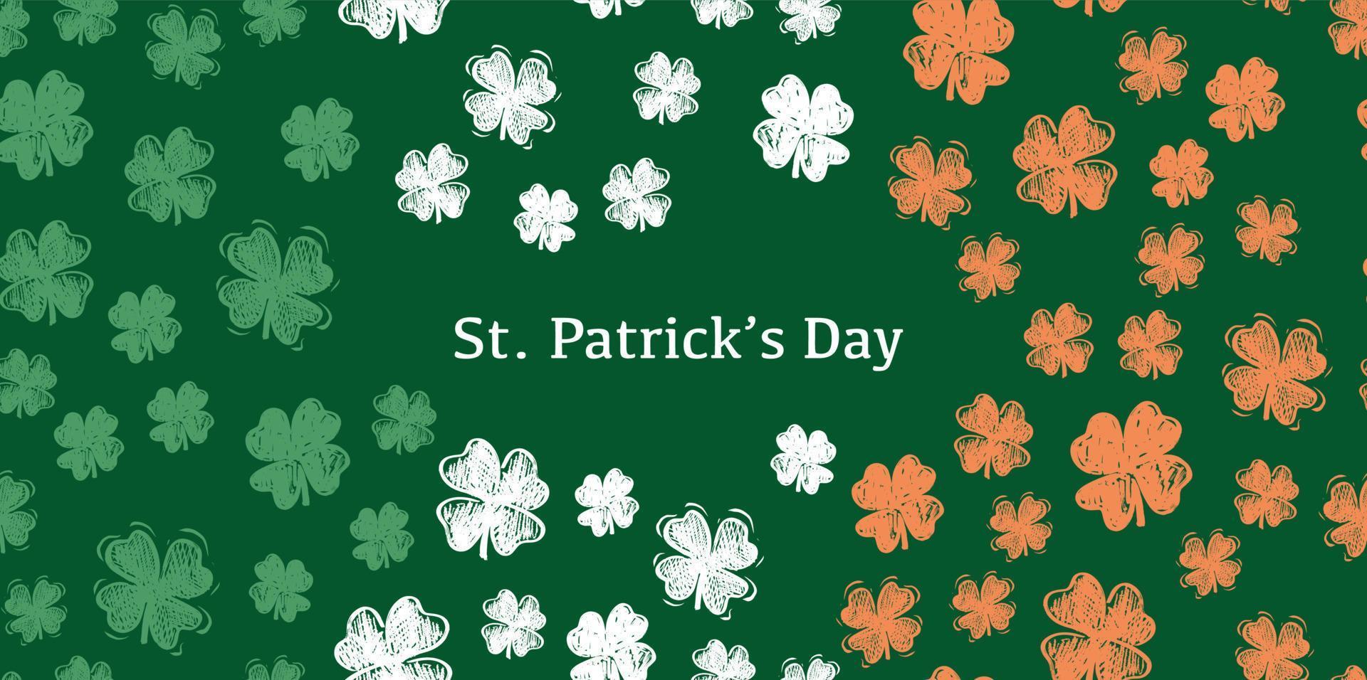 Patricks Day, flying clover, hand drawn illustrations. vector