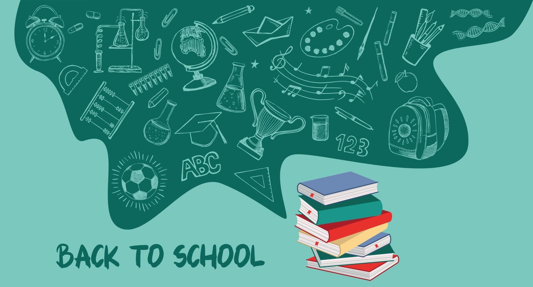 Back To School hand drawn set vector