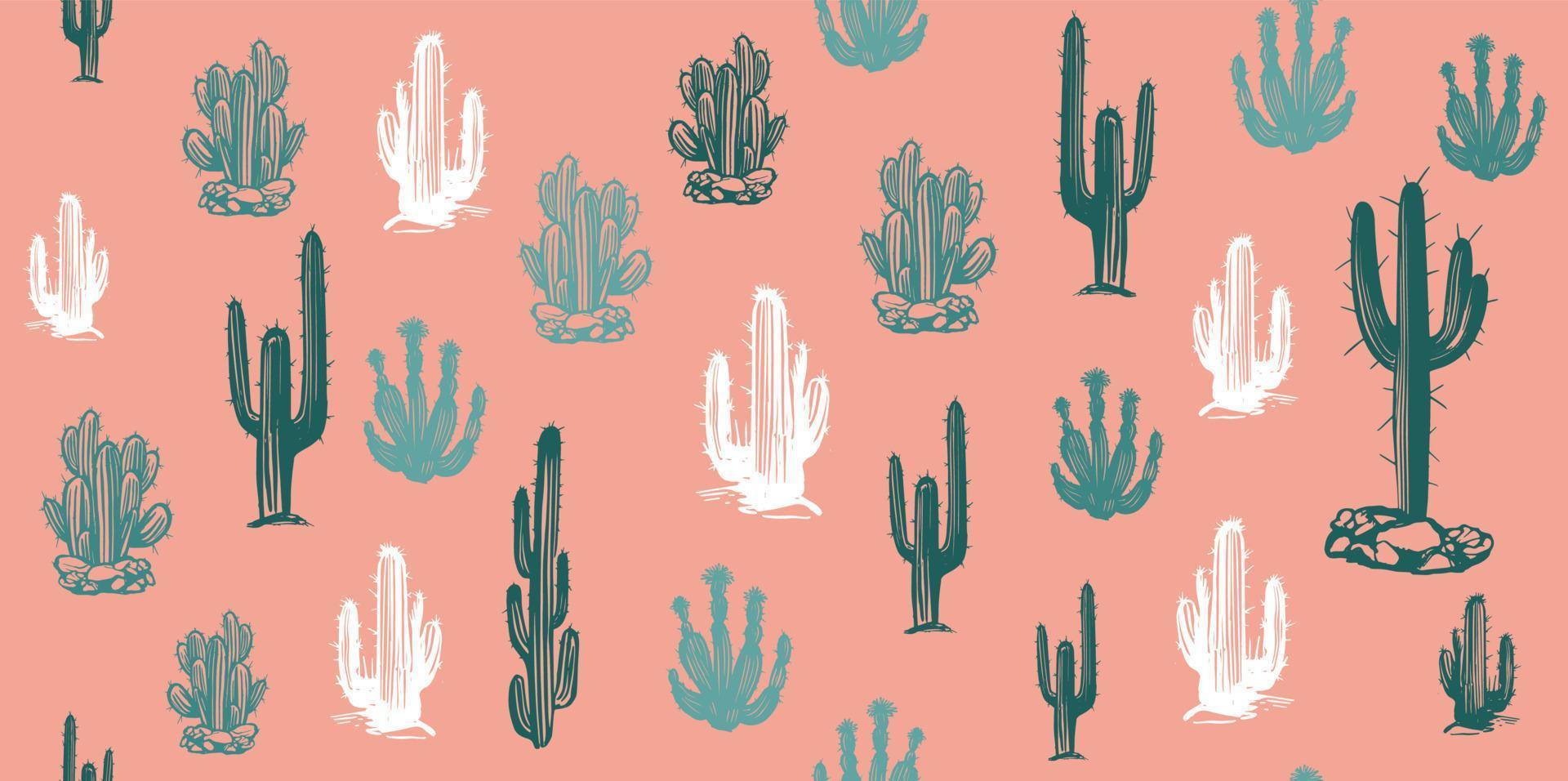 Cactus set hand drawn illustrations, vector