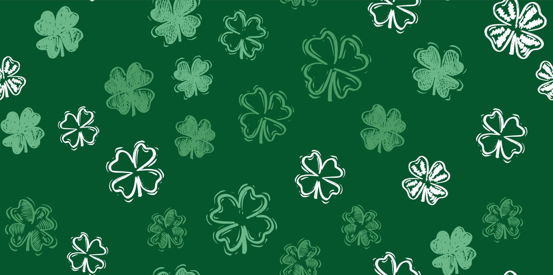 Saint Patricks Day, festive background with flying clover. vector