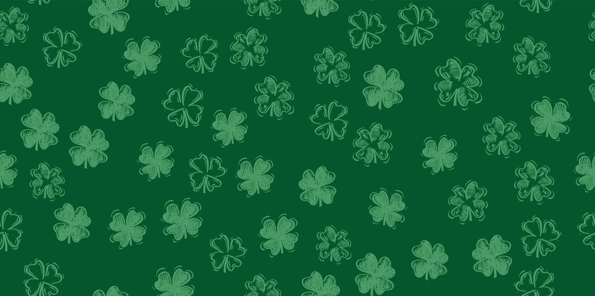 Patricks Day, flying clover, hand drawn illustrations. vector