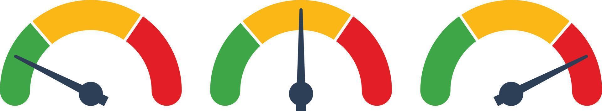 Low, Medium and High Risk Gauge Level vector