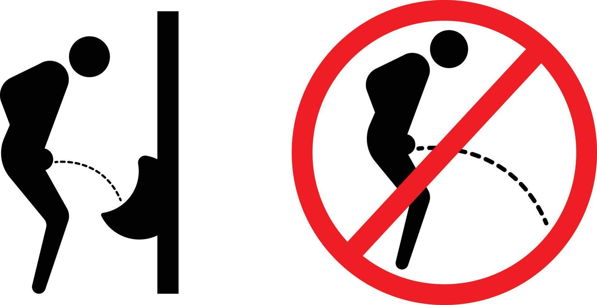 Pee, Urinate People Sign. No Pee, No Urinating Icon vector