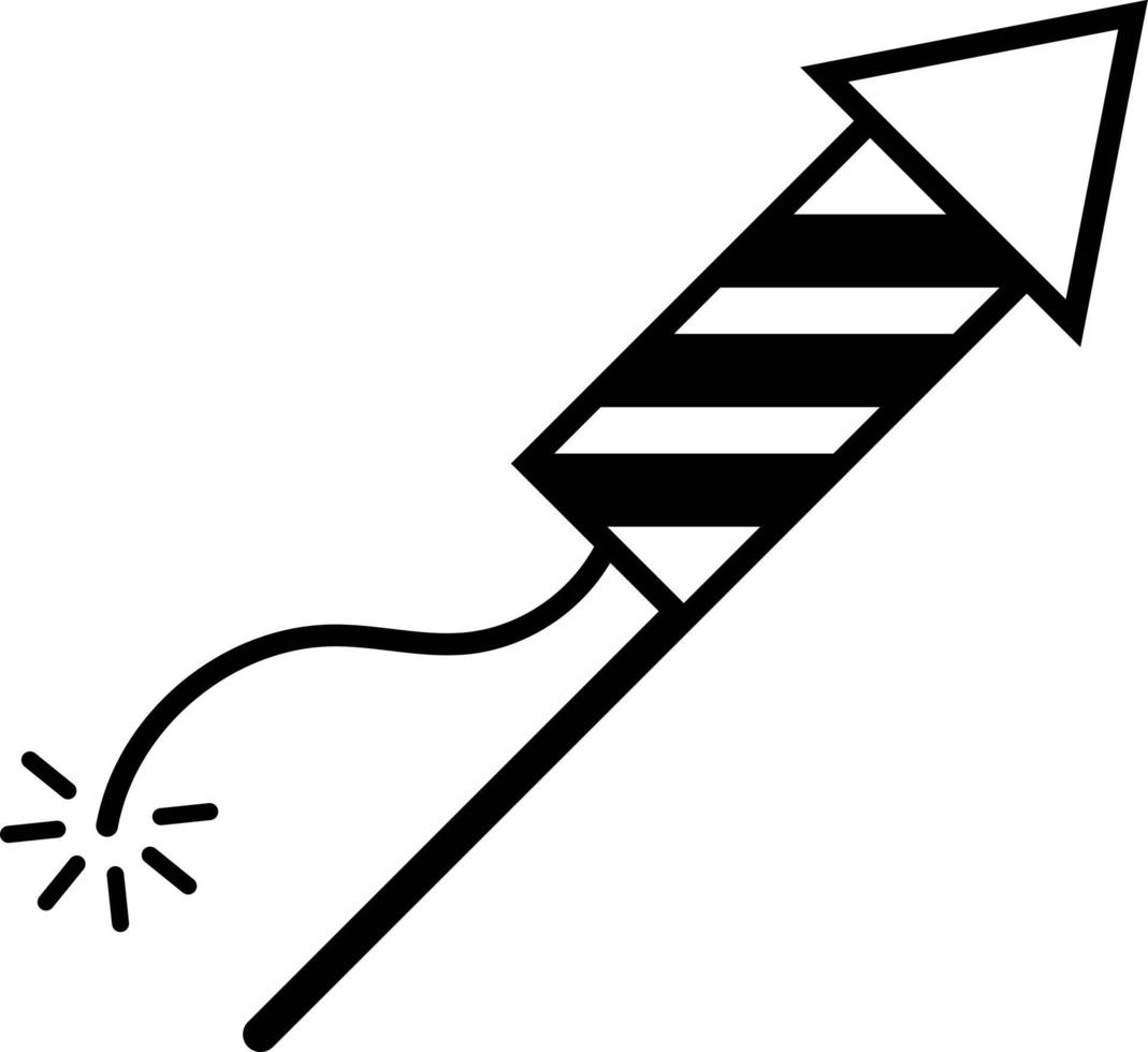 icono de celebración de cohete de fuegos artificiales simple vector