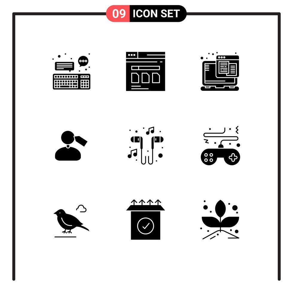 Stock Vector Icon Pack of 9 Line Signs and Symbols for work mark website tag web hosting Editable Vector Design Elements