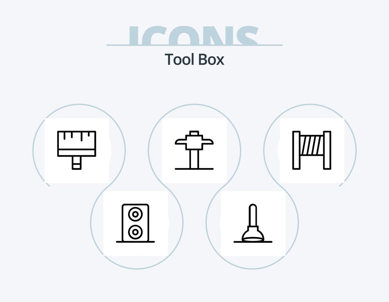 paquete de iconos de línea de herramientas 5 diseño de iconos. . Ingenieria. auto. cálculo. inodoro vector