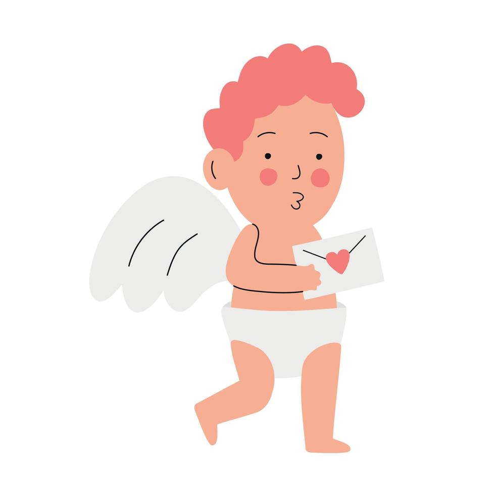 WebFunny cupid, little angels or god eros. Cute Greece kids with bow, heart hunters romantic vector characters