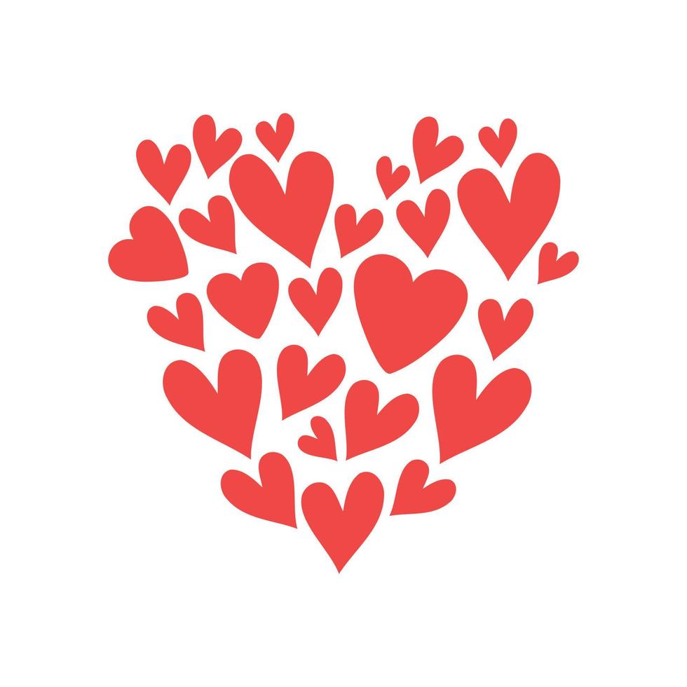 Heart of hearts card for Valentine's Day cards, posters, wrapping and seasonal design vector