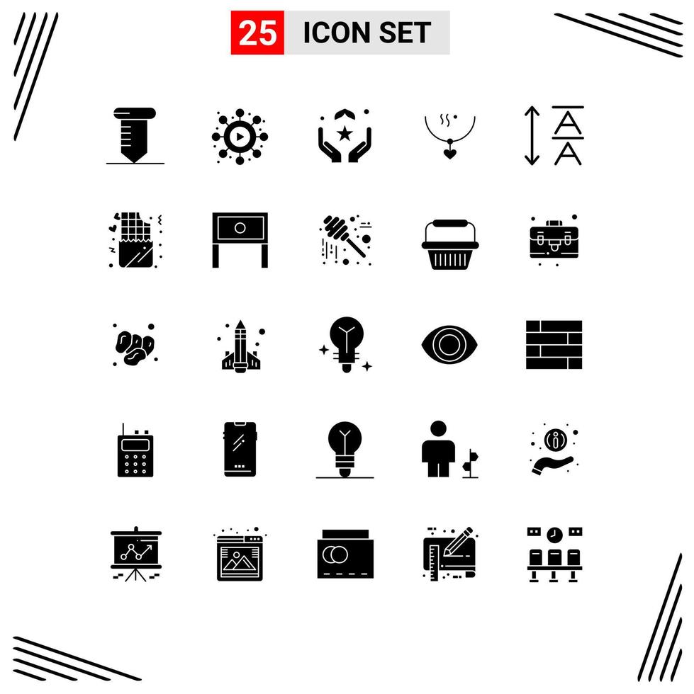 Group of 25 Modern Solid Glyphs Set for leading wedding muslim party love Editable Vector Design Elements