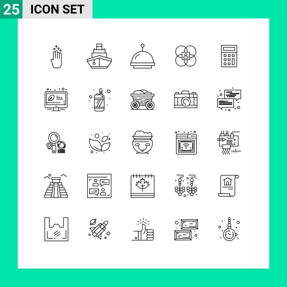 Modern Set of 25 Lines Pictograph of person human transportation features hotel Editable Vector Design Elements