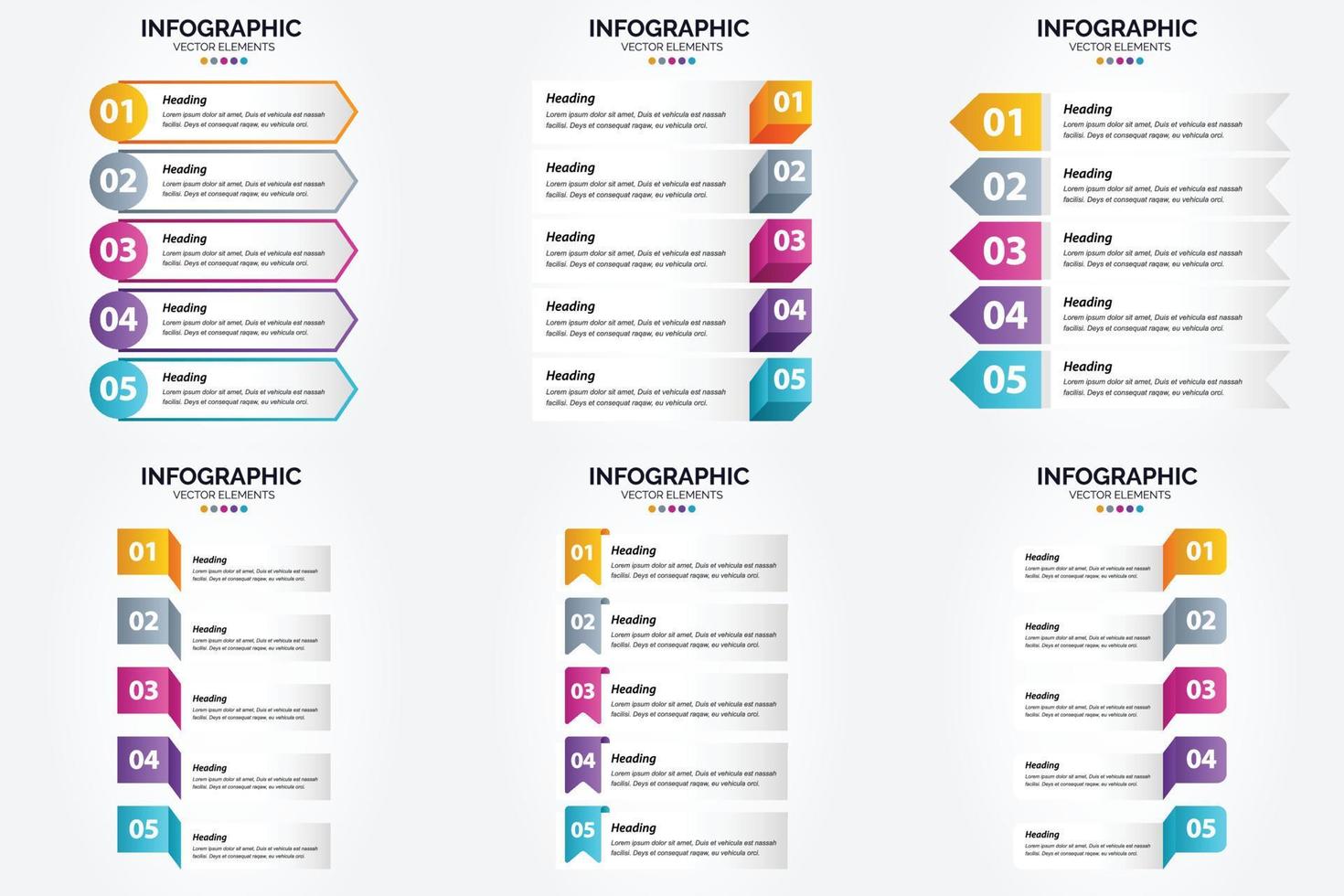 ilustración vectorial infografía conjunto de diseño plano para folleto publicitario y revista vector