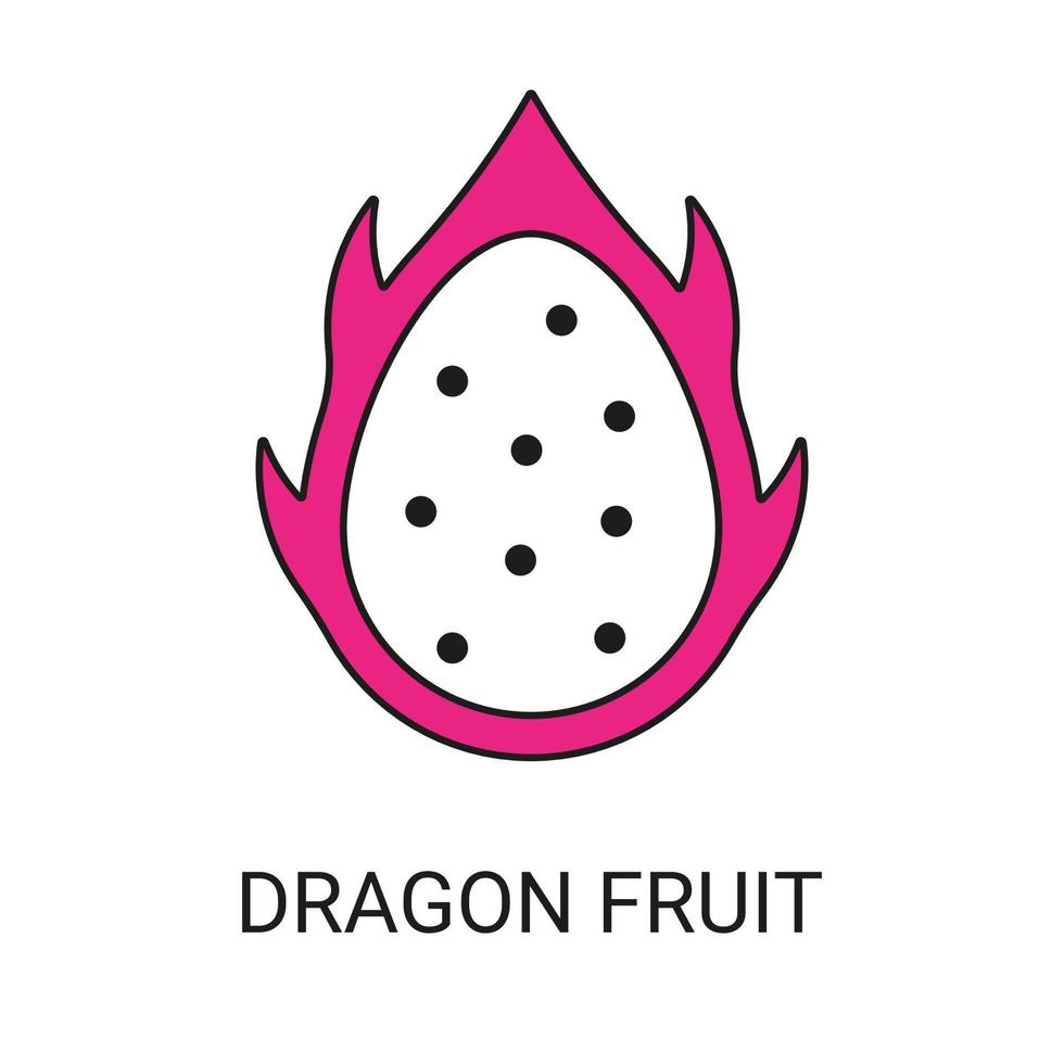 elemento de icono de fruta exótica de fruta de dragón para web vector