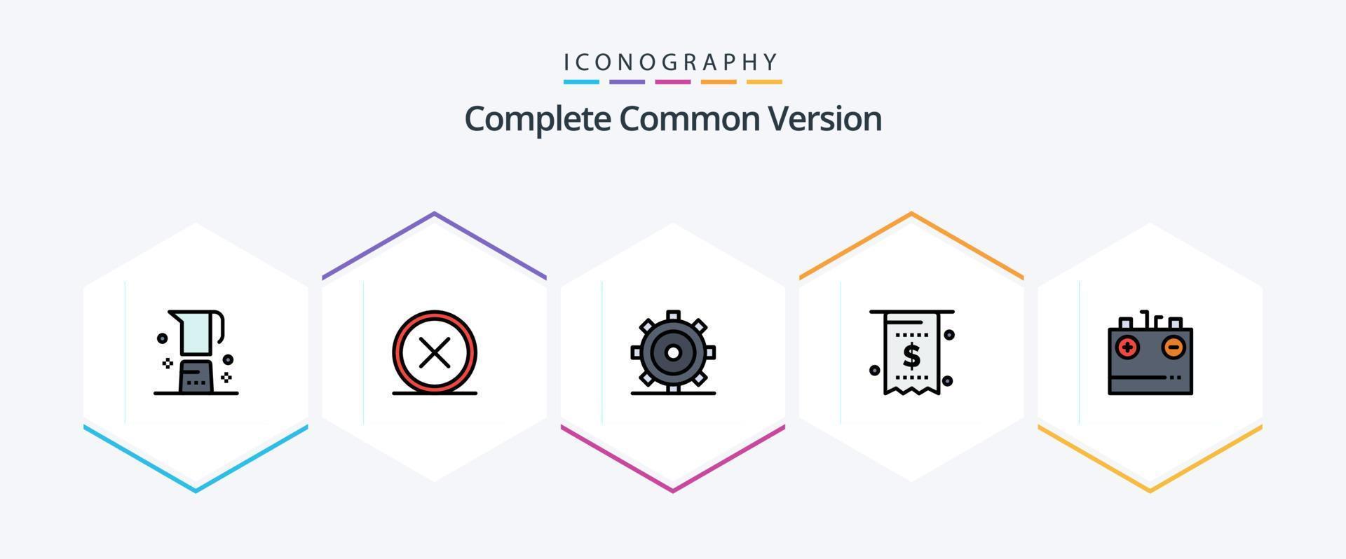 paquete completo de iconos de línea completa de la versión común 25 que incluye dinero. moneda. Eliminar. cuenta. entorno vector