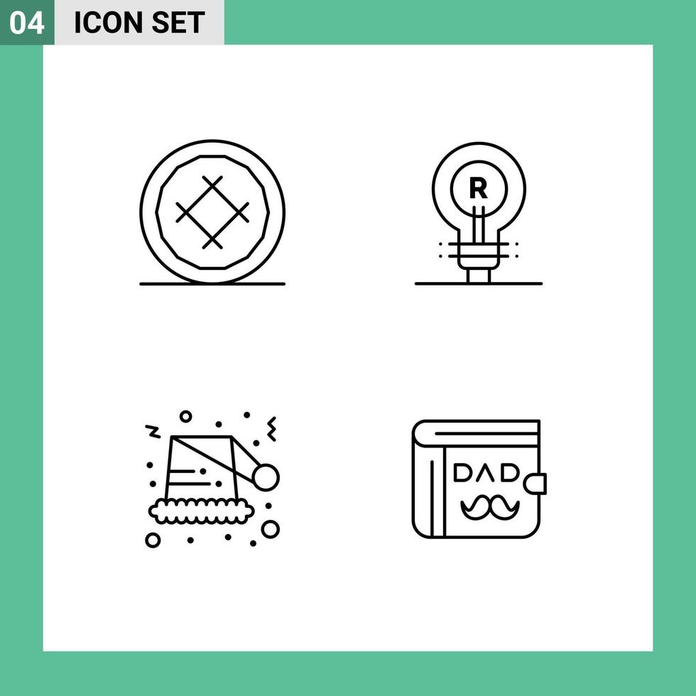 4 colores planos de línea de llenado de vectores temáticos y símbolos editables del logotipo de panadería concepto de alimentos sombrero elementos de diseño de vectores editables