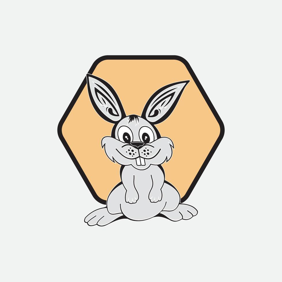 Diseño de ilustración de icono de vector de conejo