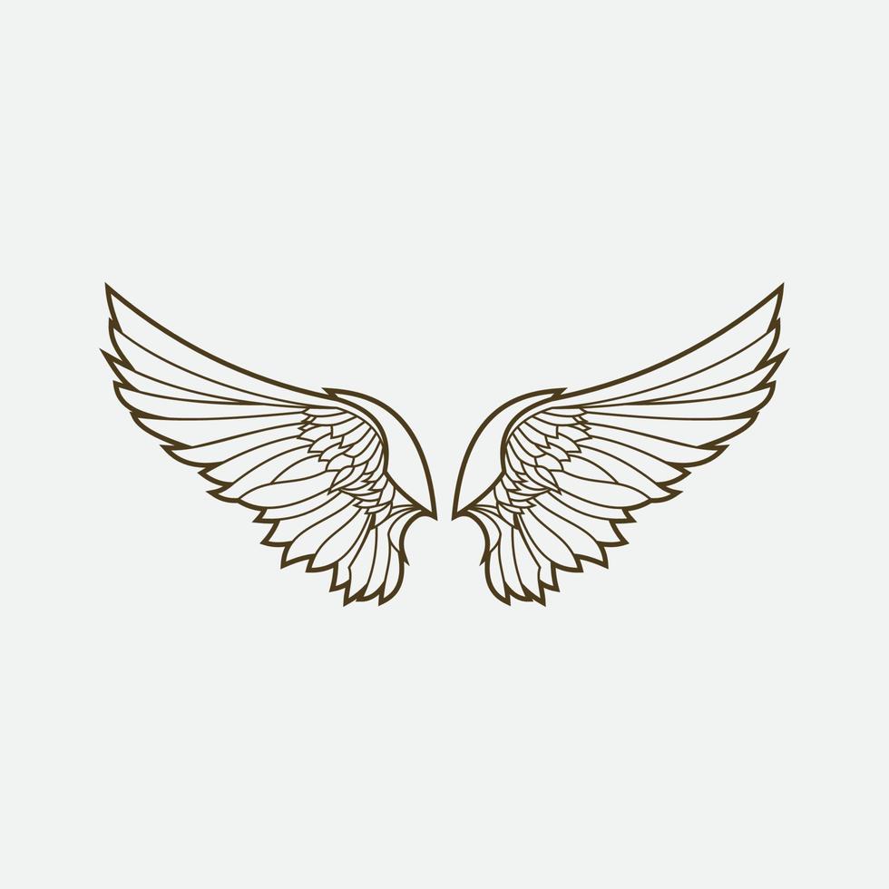 wings illustration design icon logo vector