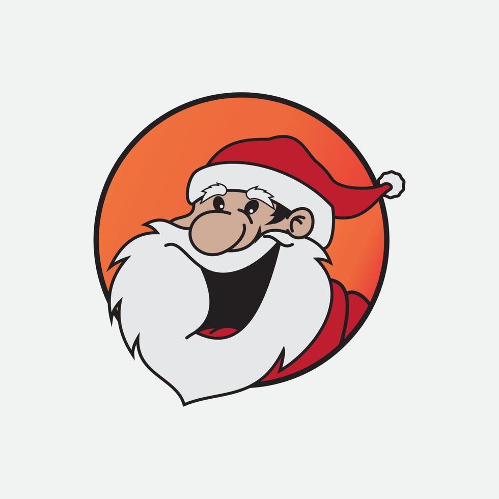 logotipo de icono de diseño de ilustraciones vectoriales de santa claus vector