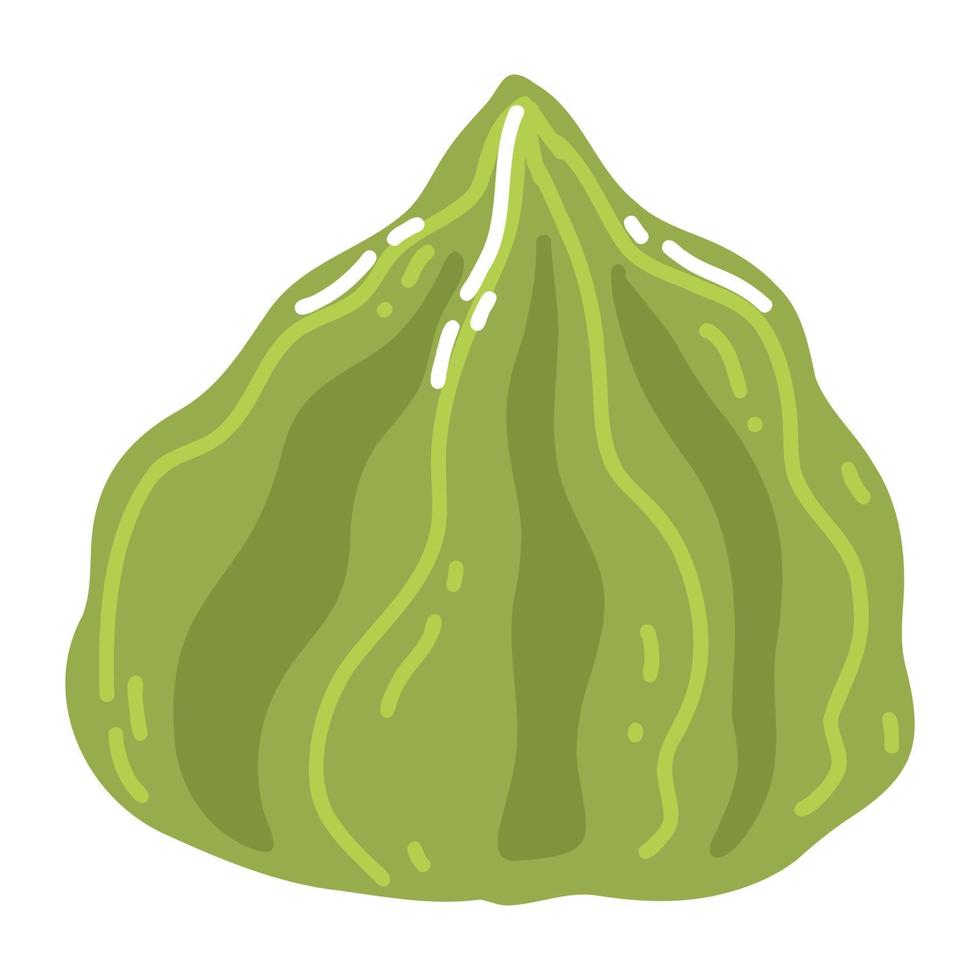 wasabi en estilo plano de dibujos animados. cocina tradicional japonesa dibujada a mano. vector