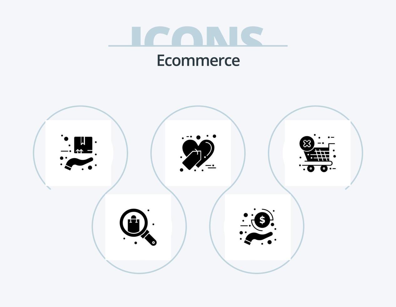 Ecommerce Glyph Icon Pack 5 Icon Design. checkout. shopping. payment. favorite. hand vector