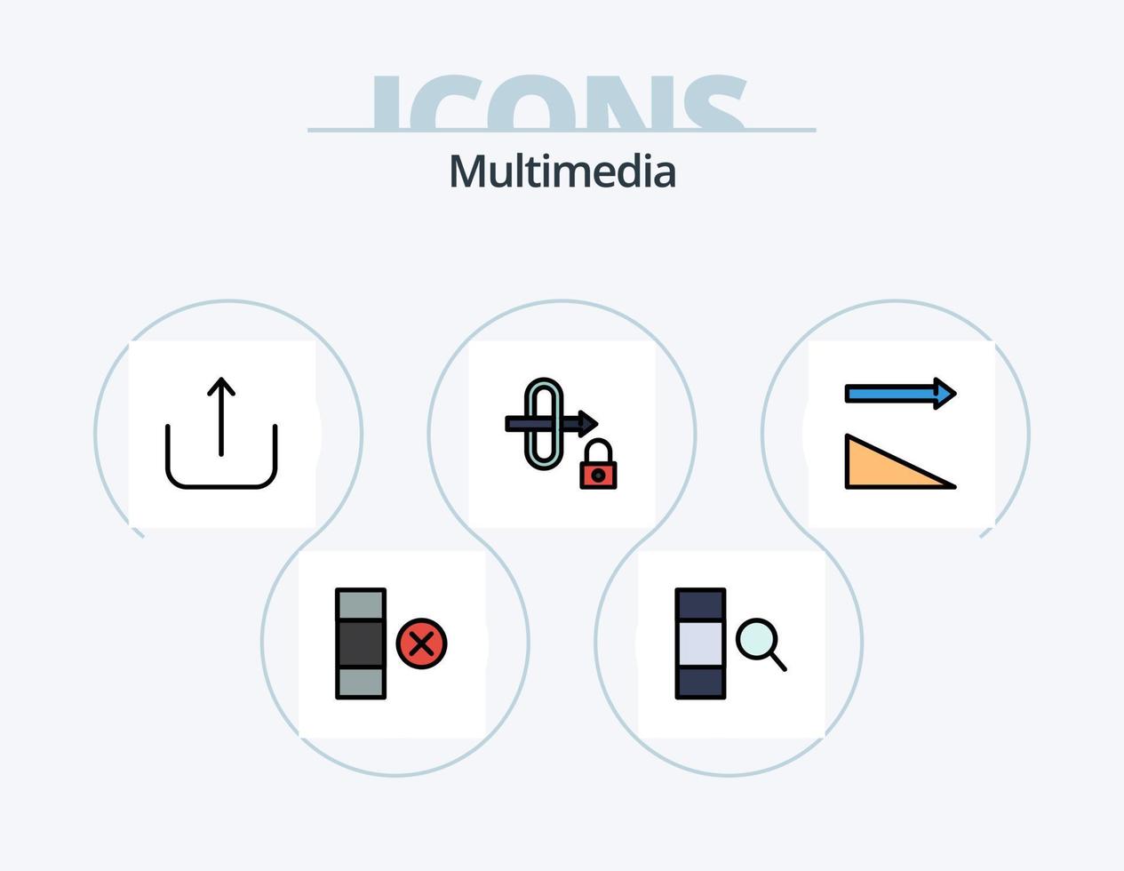 paquete de iconos llenos de línea multimedia 5 diseño de iconos. . . editar. subir. multimedia vector