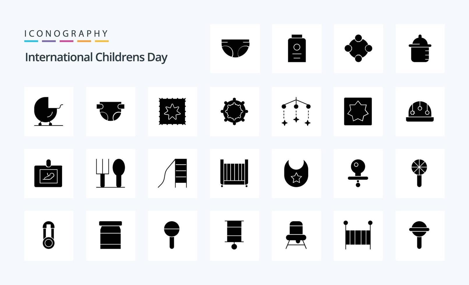25 Baby Solid Glyph icon pack vector