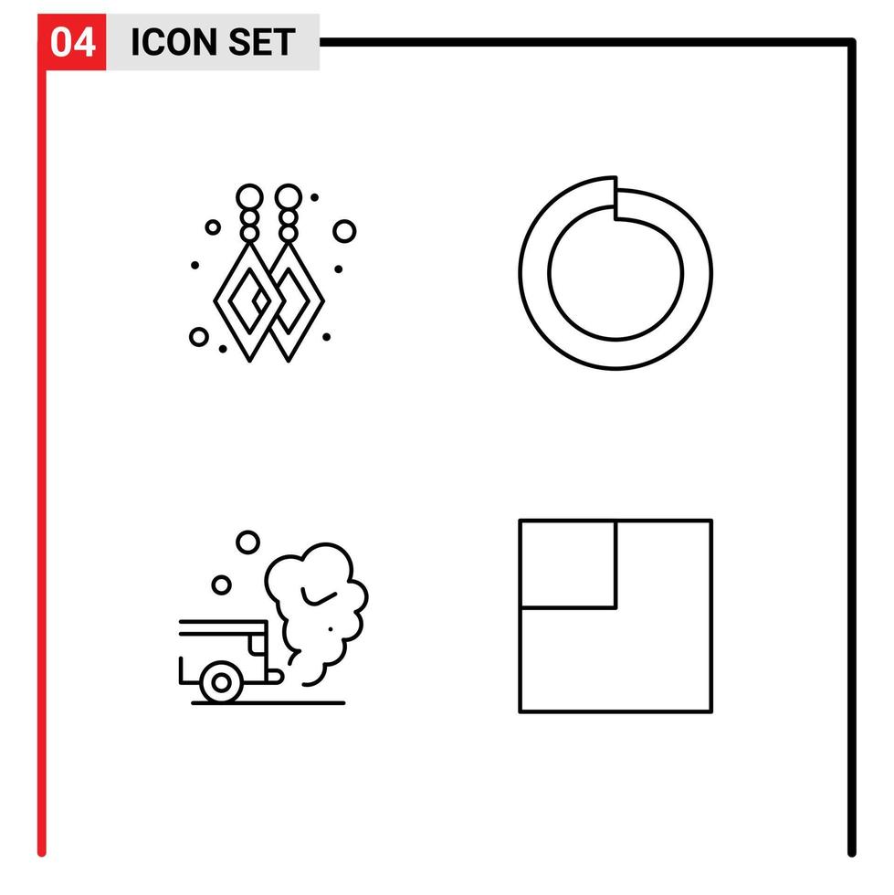4 Universal Filledline Flat Colors Set for Web and Mobile Applications custom earrings smoke spring car scale Editable Vector Design Elements