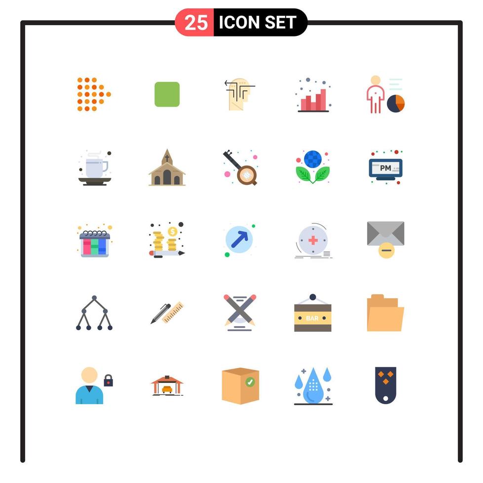 Set of 25 Modern UI Icons Symbols Signs for management data mind chart seo Editable Vector Design Elements